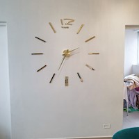 Reloj 3D Pared Grande Decorativo - Noha Dorado